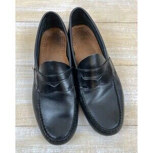 Weejuns GH Bass Mens 11 D Leather Penny Loafer Black Slip On 1894 001